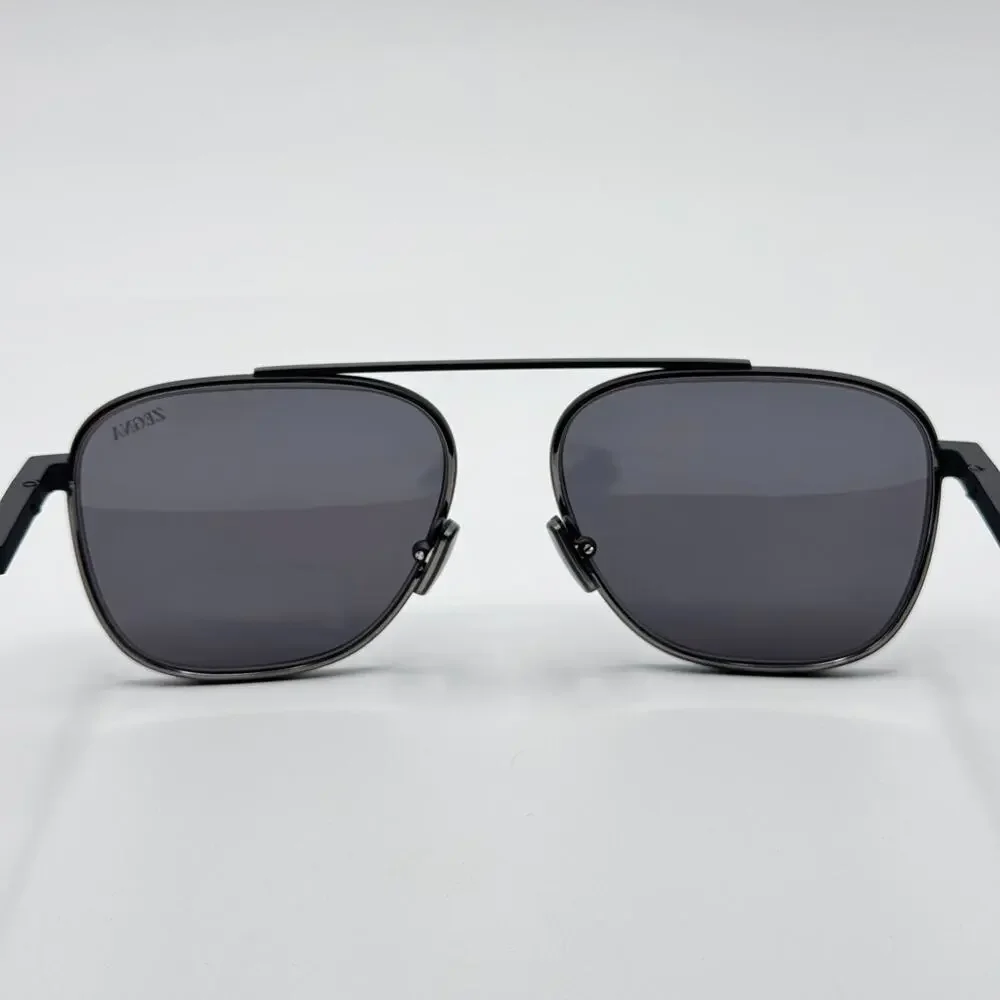 Ermenegildo Zegna Sunglasses EZ0291 91A Matte Blue Pilot Frame Gray Lens 57mm